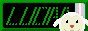 The luciaa.at 88x31 button. Green text on a black background spelling LUCIAA, a friendly looking sheep's head is on the bottom right, partly concealing the second A. a vertical trans flag is visible on the top right.